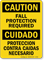 Bilingual Fall Protection Required OSHA Caution Sign