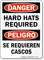 Danger Hard Hats Required Sign Bilingual