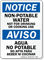 Bilingual Notice Non-Potable Water Sign