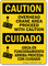 Overhead Crane Area Proceed With Caution Bilingual Sign