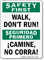 Bilingual Walk Don'T Run Sign