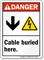 Cable Buried Here With Down Arrow Electric Symbol Sign