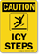 Caution Icy Steps Sign