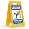 Caution Slippery When Wet Or Icy Standing Floor Sign