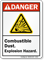 Combustible Dust Explosion Hazard ANSI Danger Sign