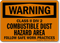 Class II Combustible Dust Hazard Area Sign