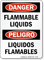 Flammable Liquids Bilingual Sign