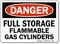 OSHA Full Storage Flammable Gas Cylinders Danger Sign