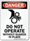 Do Not Operate Without Guards (graphic) Sign