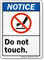 Do Not Touch ANSI Notice Sign