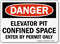 Elevator Pit Confined Space Danger Sign