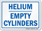 Helium Empty Cylinders Sign
