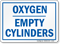 Oxygen Empty Cylinders Sign