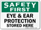 Eye Ear Protection Stored Here Safety First Sign