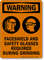 Faceshield Safety Glasses Required During Grinding Warning Sign