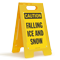 Caution Falling Ice And Snow Standing Floor Sign