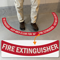 Fire Extinguisher - Keep Area Clear for 36 Inches, 2-Part Floor Sign