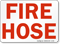 Fire Hose Sign (red on white)