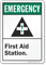 Emergency (ANSI) First Aid Station Sign