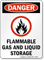 Flammable Gas And Liquid Storage OSHA Danger Sign