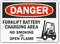 Forklift Battery Charging Area No Smoking Danger Sign