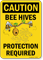Caution Bee Hives Protection Required Sign