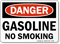 Danger Gasoline No Smoking Sign