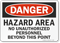 Danger Hazard Area Unauthorized Personnel Sign