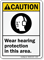 Wear Hearing Protection ANSI Caution Sign
