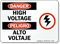 Danger High Voltage Sign Bilingual