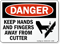 Danger Keep Hands and Fingers Away Sign