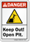 Keep Out Open Pit ANSI Danger Sign