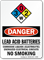 Lead Acid Batteries Corrosive Liquids OSHA Danger Sign
