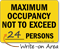 Maximum Occupancy Persons Sign