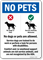 No Pets Comfort Animals Are Not Service Animals Sign