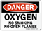 Danger Oxygen No Smoking Flames Sign