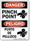 Danger Pinch Point, Punto De Pellizco Bilingual Sign