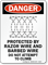 Protected By Razor Barbed Wire Danger Sign