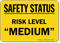 Safety Status Risk Level "MEDIUM" Magnetic Signs