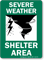 Severe Shelter Area Sign