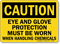 Caution Protection Handling Chemicals Sign