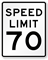 Speed Limit 70 For Road Traffic Sign